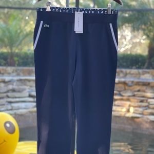 LACOSTE WOMENS SPORT SIGNATURE WAISTBAND TENNIS PANTS XF5191 BLUE